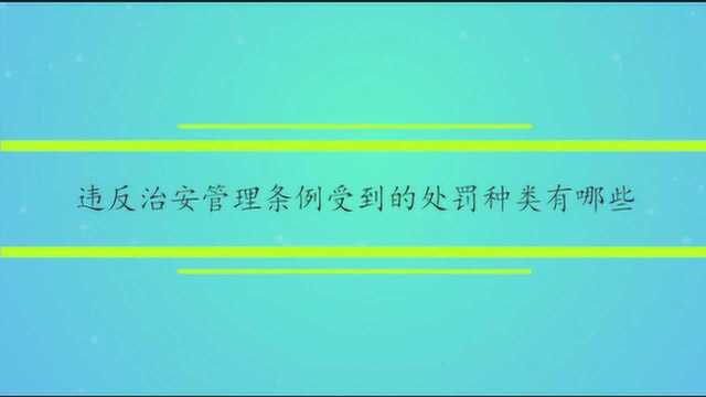 违反治安管理条例受到的处罚种类有哪些