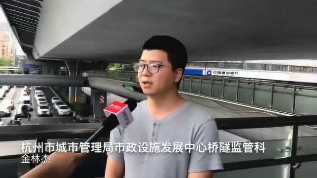 杭州秋涛路庆春东路口被撞塌的人行天桥 月底有望恢复通行