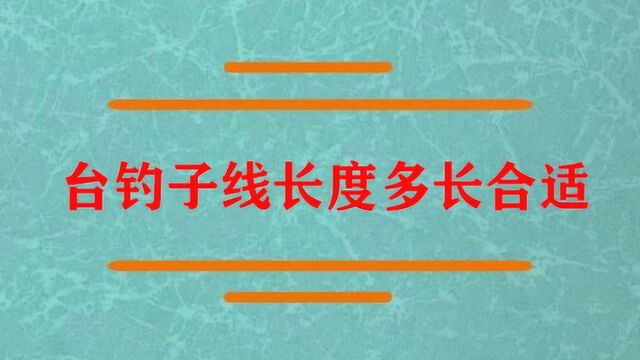 台钓子线长度多长才合适?