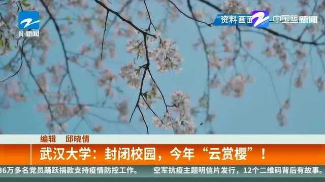 武汉大学:封闭校园,今年“云赏樱”