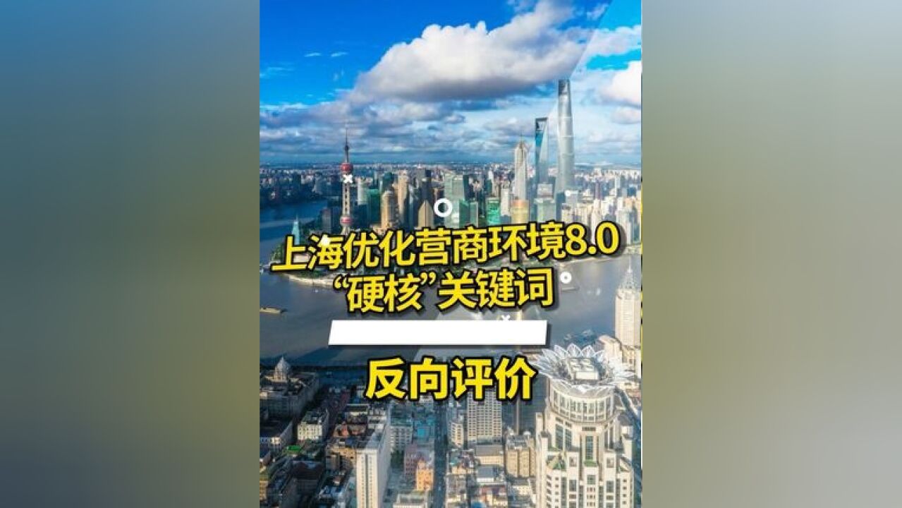 上海优化营商环境 8.0 “硬核”关键词:反向评价