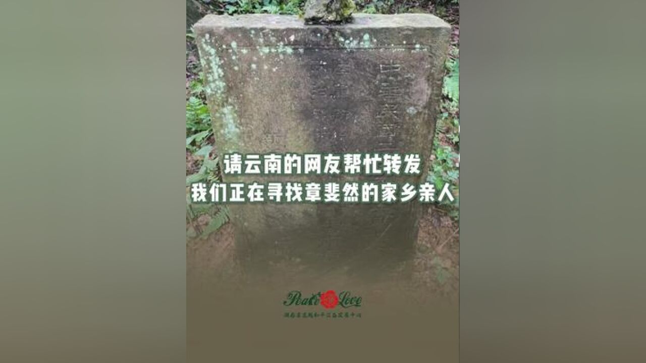 请云南的网友帮忙转发,帮助抗战英雄章斐然找到亲人