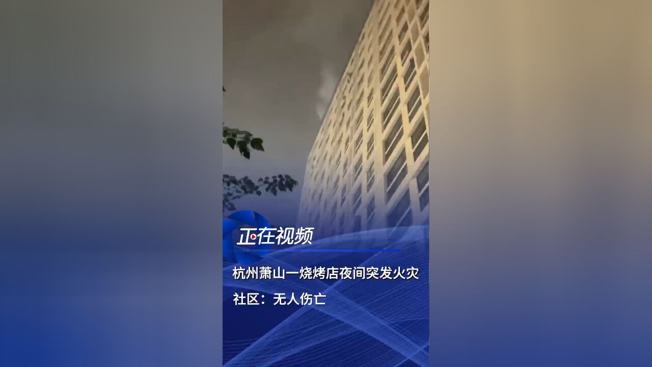 杭州萧山一烧烤店夜间突发火灾,社区:无人伤亡