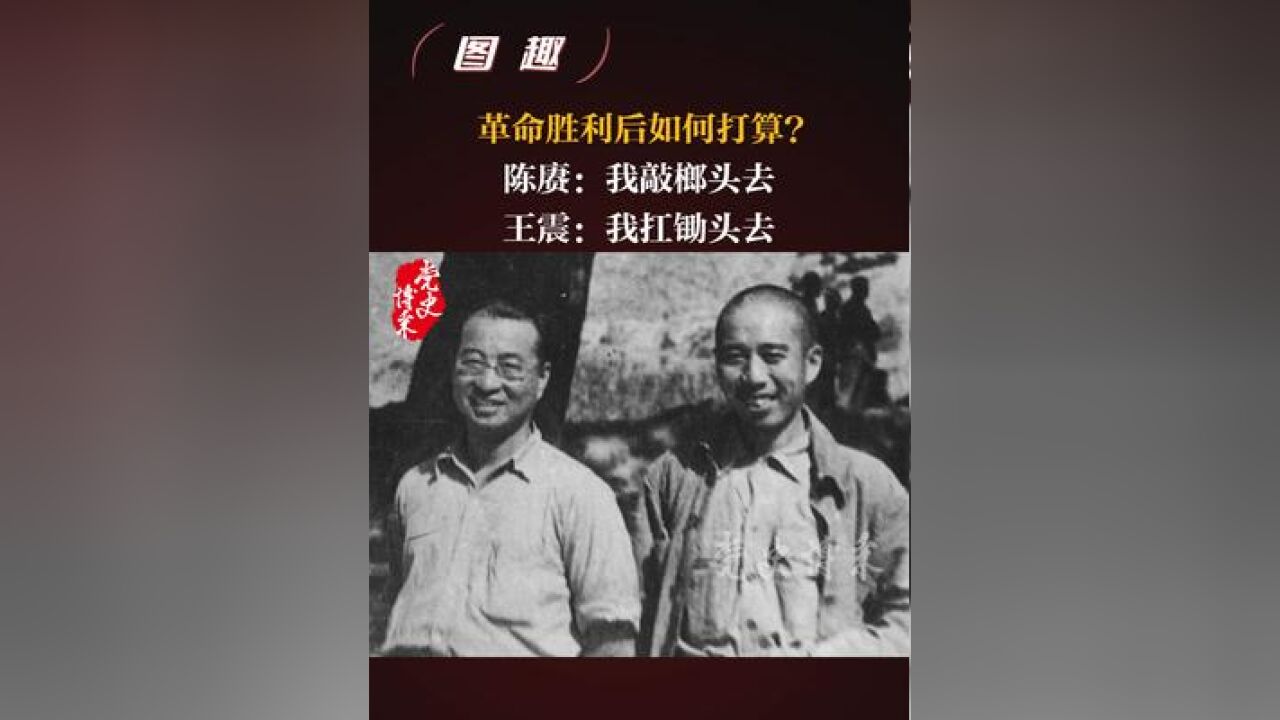 革命胜利后如何打算?陈赓:我敲榔头去;王震:我扛锄头去,毛主席在西柏坡问王震:革命胜利后有何打算?