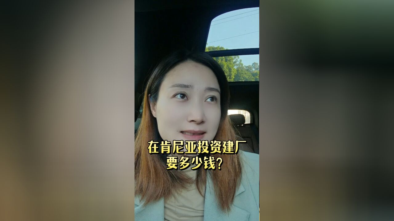 在肯尼亚投资建厂要多少钱?