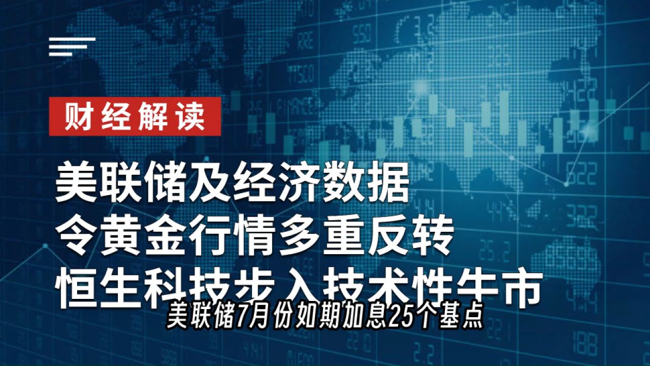 美联储及经济数据令黄金行情多重反转,恒生科技步入技术性牛市