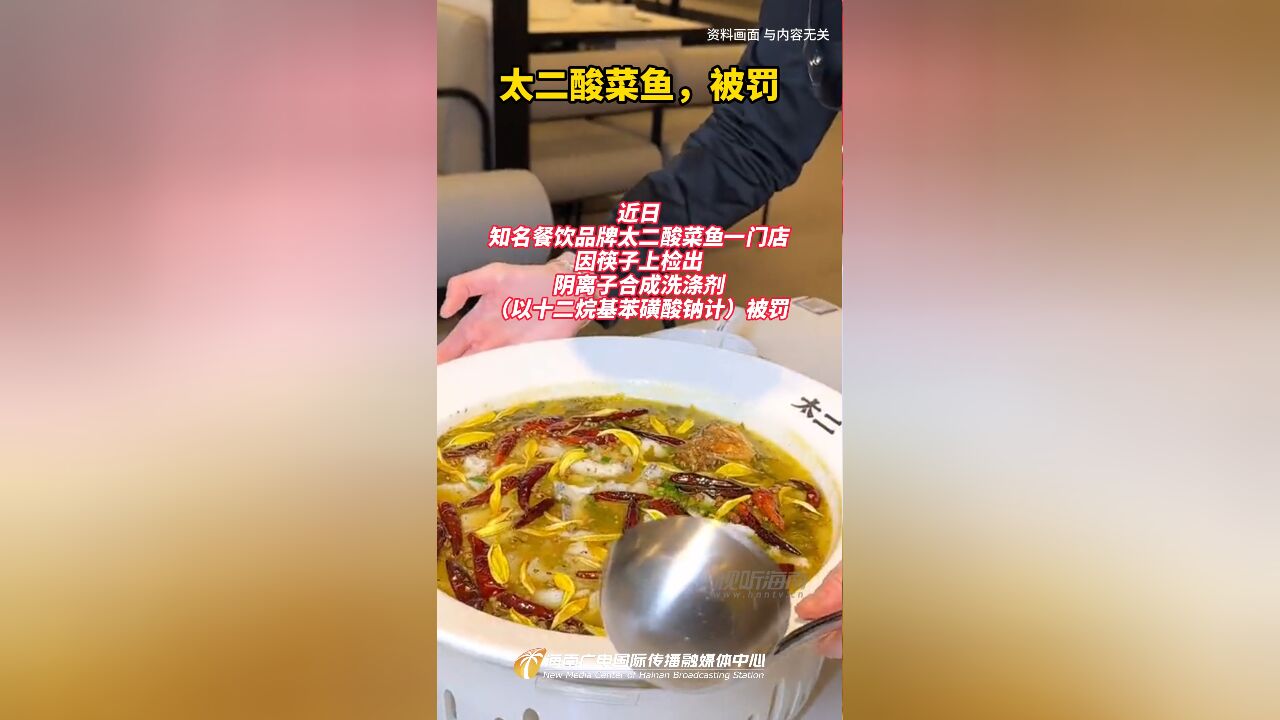 太二酸菜鱼,被罚