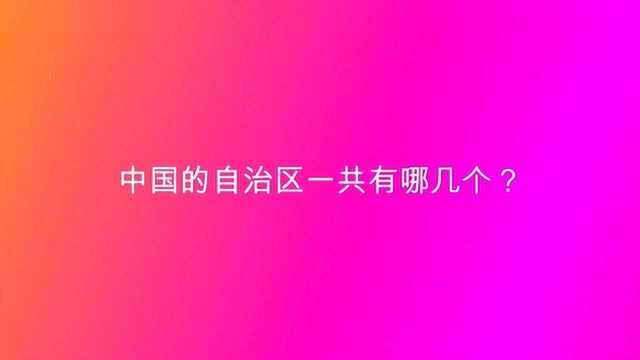 中国的自治区一共有哪几个?