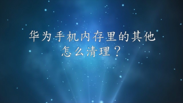 华为手机内存里的其他怎么清理?