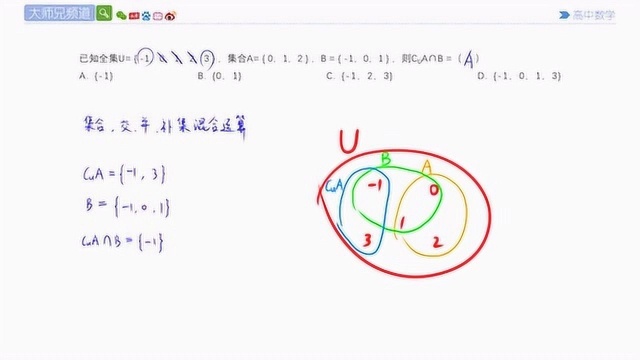 【每天一道高考数学题】集合,交、并、补集混合运算