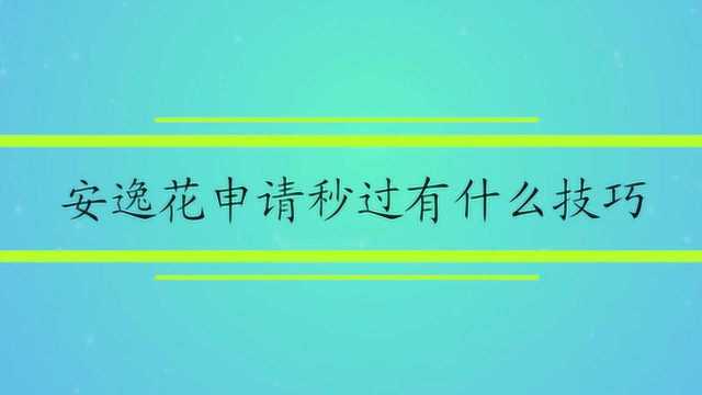 安逸花申请秒过有什么技巧