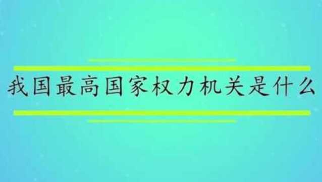 我国最高国家权力机关是什么