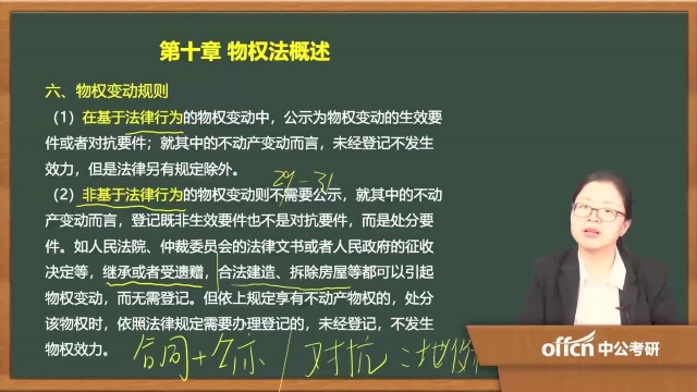 2020考研36民法复试第十章物权法概述物权变动原则