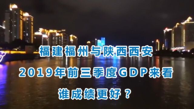 福建福州与陕西西安的2019年前三季度GDP来看,谁成绩更好?