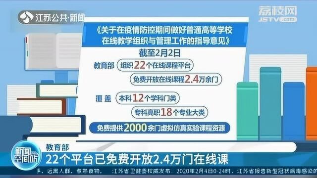 在家也能学!教育部组织22个教育平台免费开放2.4万门在线课