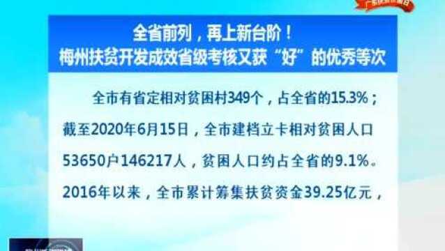 梅州扶贫开发成效省级考核又获“好”的优秀等次