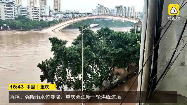 强降雨水位暴涨,重庆綦江新一轮洪峰过境