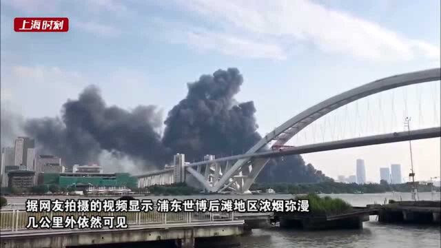 上海世博后滩浓烟滚滚有火情?上海消防:系改建工地起火,无人伤