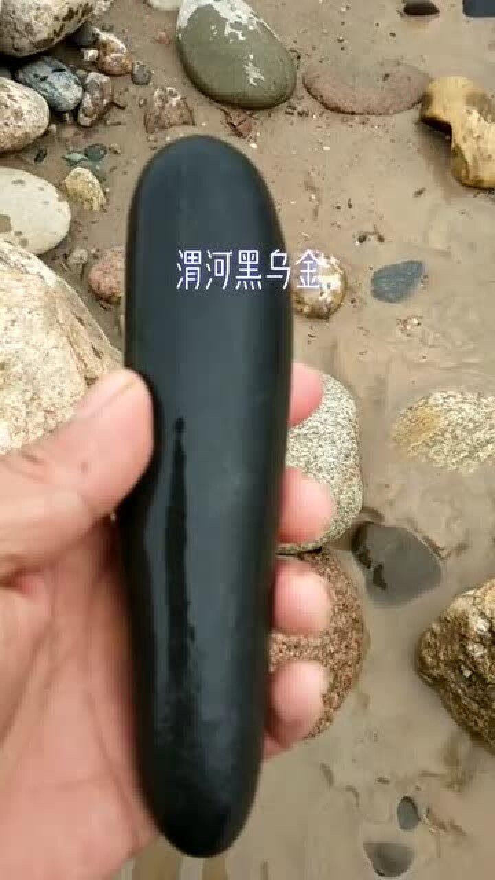 陕西渭河黑乌金,又称乌金墨玉,此石石质细腻声音清脆!