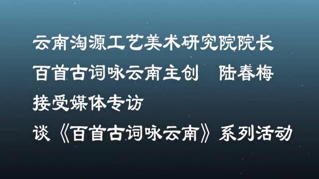 云南淘源工艺美术研究院院长 百首古词咏云南主创陆春梅接受媒体专访