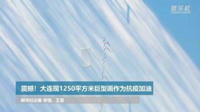 震撼!大连现1250平方米巨型画作为抗疫加油