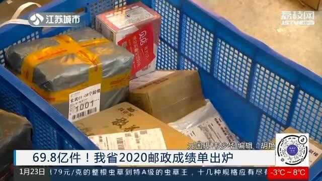 再创纪录!69.8亿件!江苏省2020邮政成绩单出炉