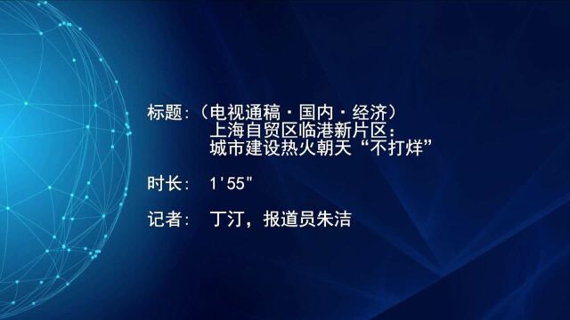 (电视通稿ⷥ›𝥆…ⷧ𛏦𕎩上海自贸区临港新片区:城市建设热火朝天“不打烊”