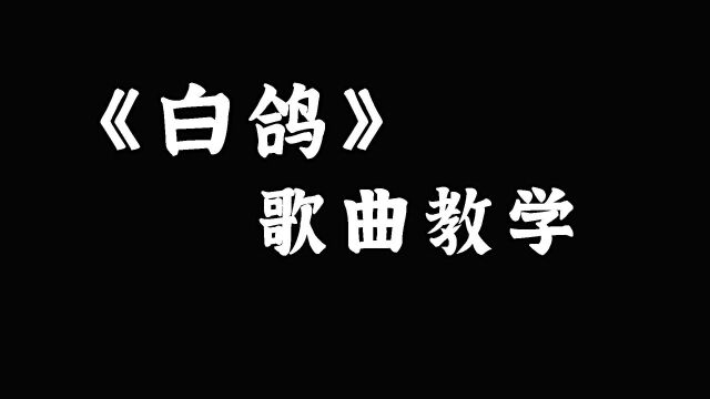 歌曲教学:全网爆火的抒情歌曲《白鸽》,怎么唱更好听?