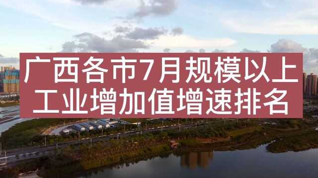 广西各市7月工业增速排名,贺州玉林超沿海,北海河池柳州怎么了