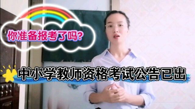 下半年中小学教师资格证考试公告已出,你准备报考了吗?