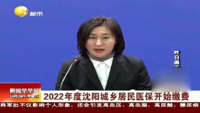 2022年度沈阳城乡居民医保开始缴费