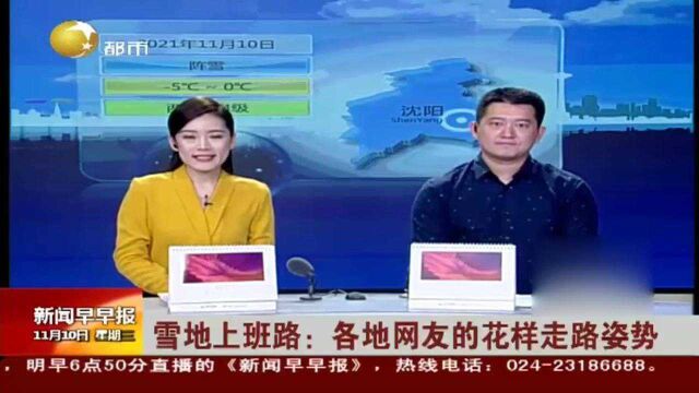 营口:大雪过后,女子把街边小车画成表情包