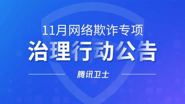 11月网络欺诈专项治理行动公告