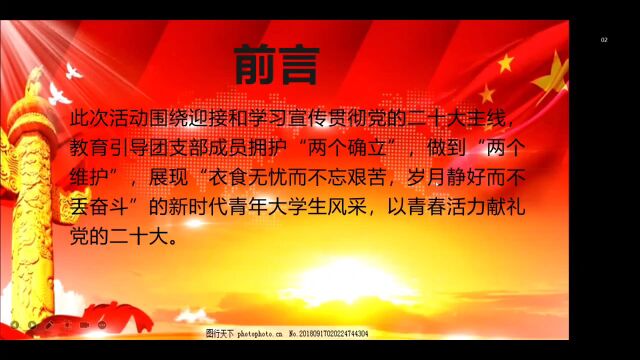 21数据1团支部“喜迎二十大,奋进新征程”主题团日活动