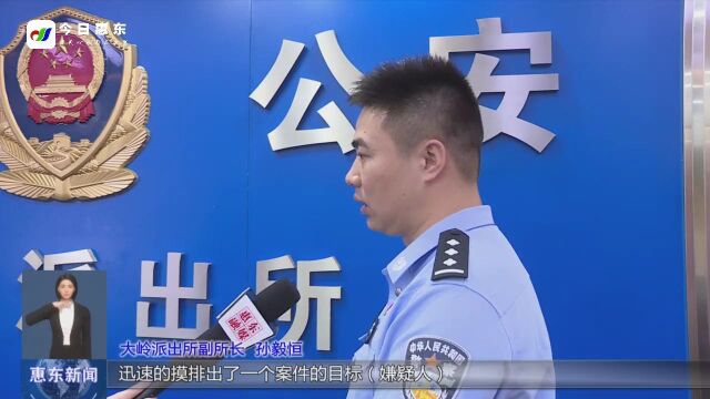 惠东大岭:伸手必被捉!警方3小时速擒手机贼