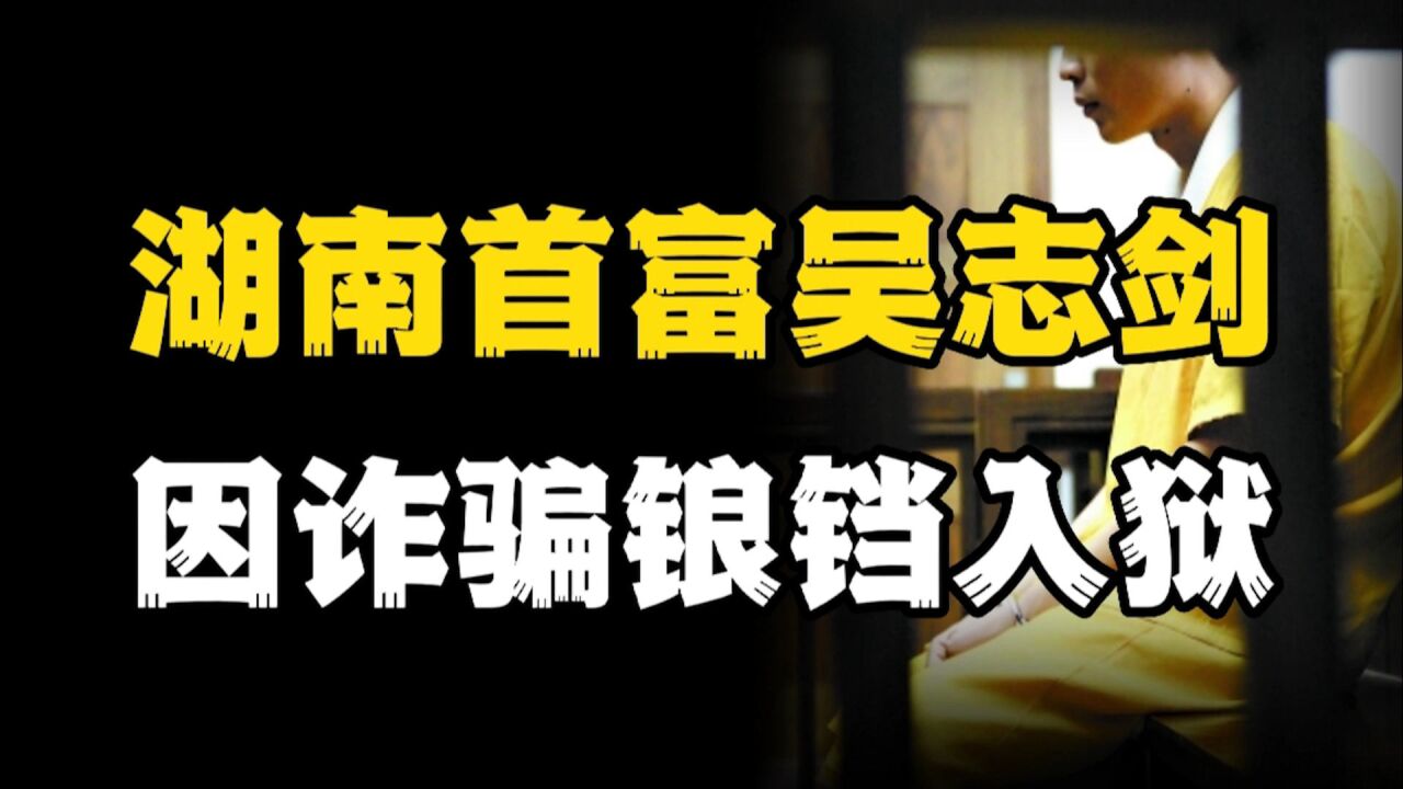 湖南首富吴志剑:800元闯深圳收获上亿身家,却因诈骗锒铛入狱