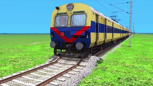 寓教于火车动画系列：火车在草原行驶