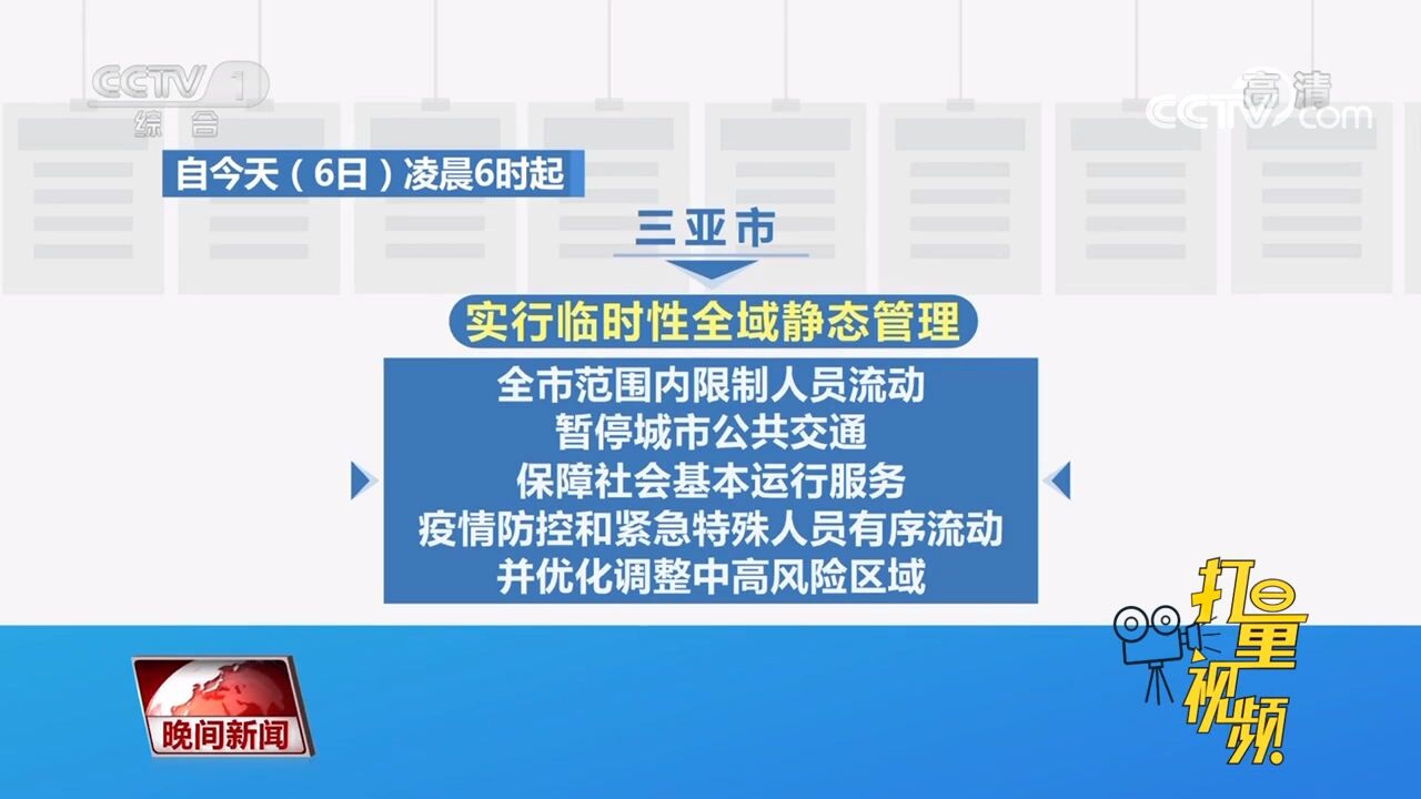 海南三亚实行临时性全域静态管理,全市范围内限制人员流动