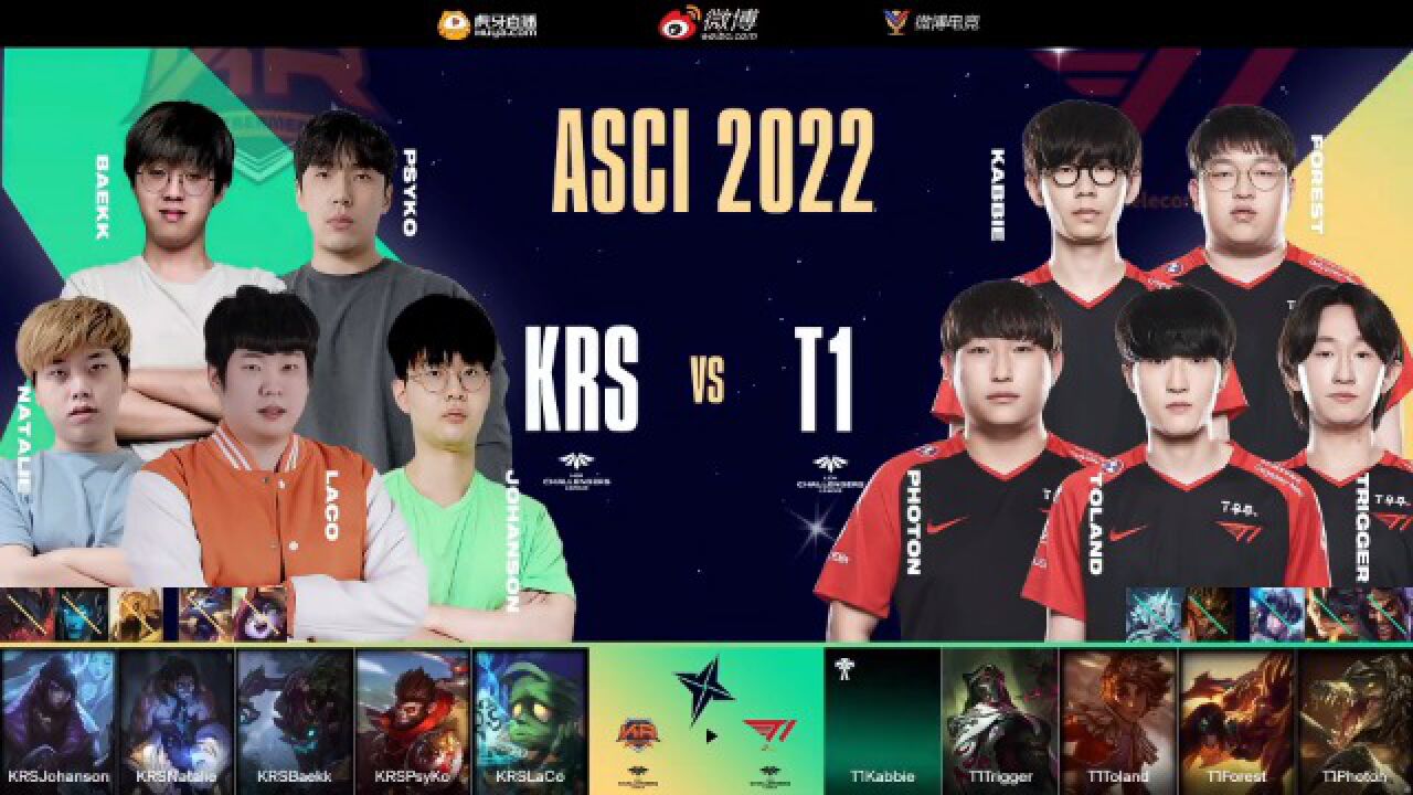 【2022亚洲挑战者之星邀请赛】八强赛 KRS vs T1 第一局