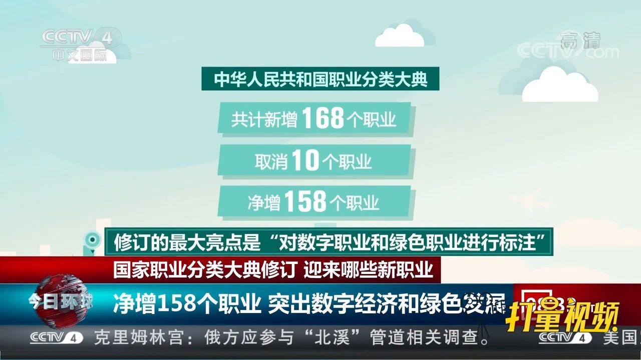 国家职业分类大典修订,本次修订净增158个职业