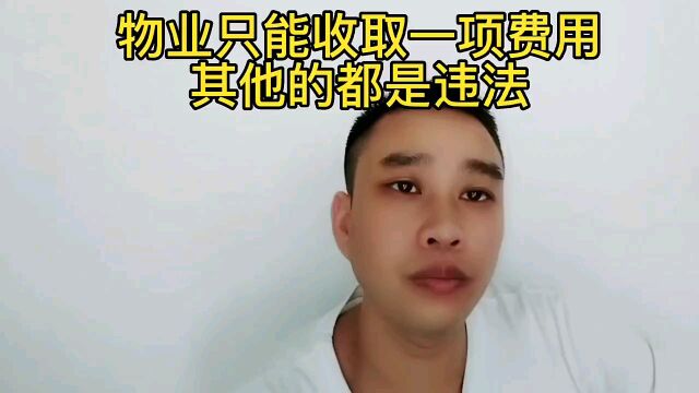 物业只能收取一项费用,其他的都是违法的,你知道了吗