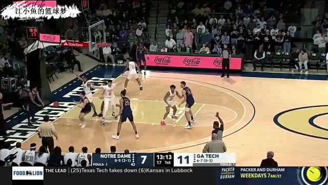 NCAA⠂ 佐治亚理工后卫Michael DeVoe对阵圣母大学 20分集锦