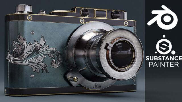 Blender和Substance Painter复古相机完整制作流程视频教程 RRCG