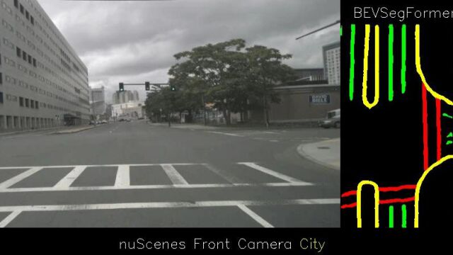 视频2:BEVSegFormer在nuScenes数据集和Nullmax自有数据上的算法效果