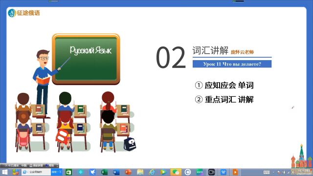 中学俄语第54期7册11课 单词 1 庞老师 庞大俄语已发布318个俄语教学视频包括完整语音系列:33个字母读音书写 读音规则系列