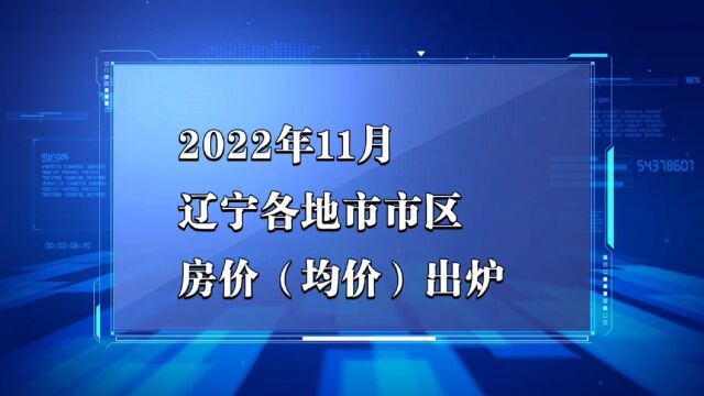 辽宁各地市2022年11月房价出炉:大连等7座城市下跌了