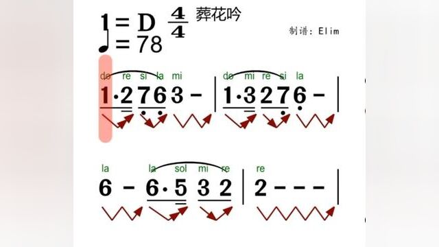 #零基础学简谱 #唱谱 #简谱教唱 #简谱 #简谱视唱 葬花吟