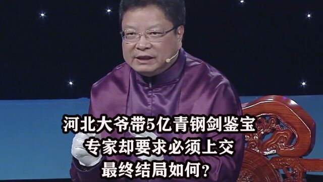 河北大爷带5亿青钢剑鉴宝,专家却要求必须上交,最终结局如何?