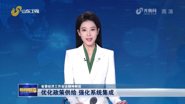 稳经济促发展丨优化政策供给 强化系统集成【省委经济工作会议精神解读】