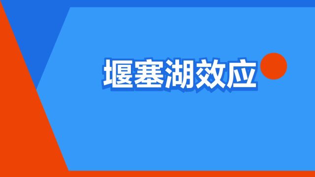 “堰塞湖效应”是什么意思?